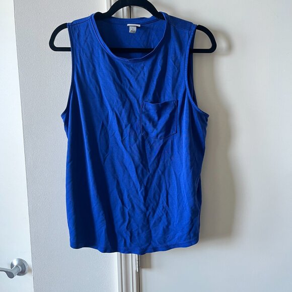 A New Day Tank Top Women's L Blue Pocket Sleeveless Tee - Picture 1 of 4